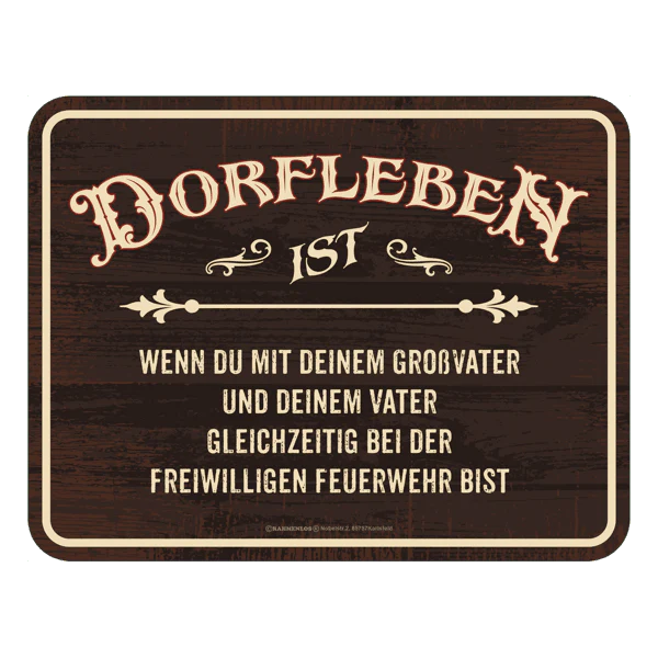 Blechschild "Dorfleben"
