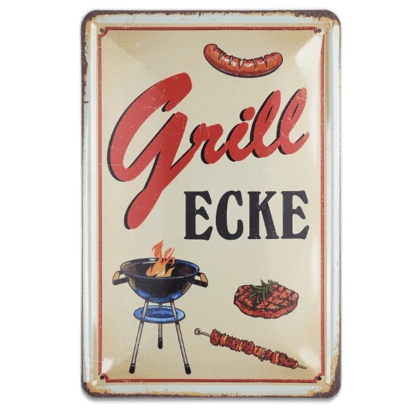 Blechschild "Grill Ecke"