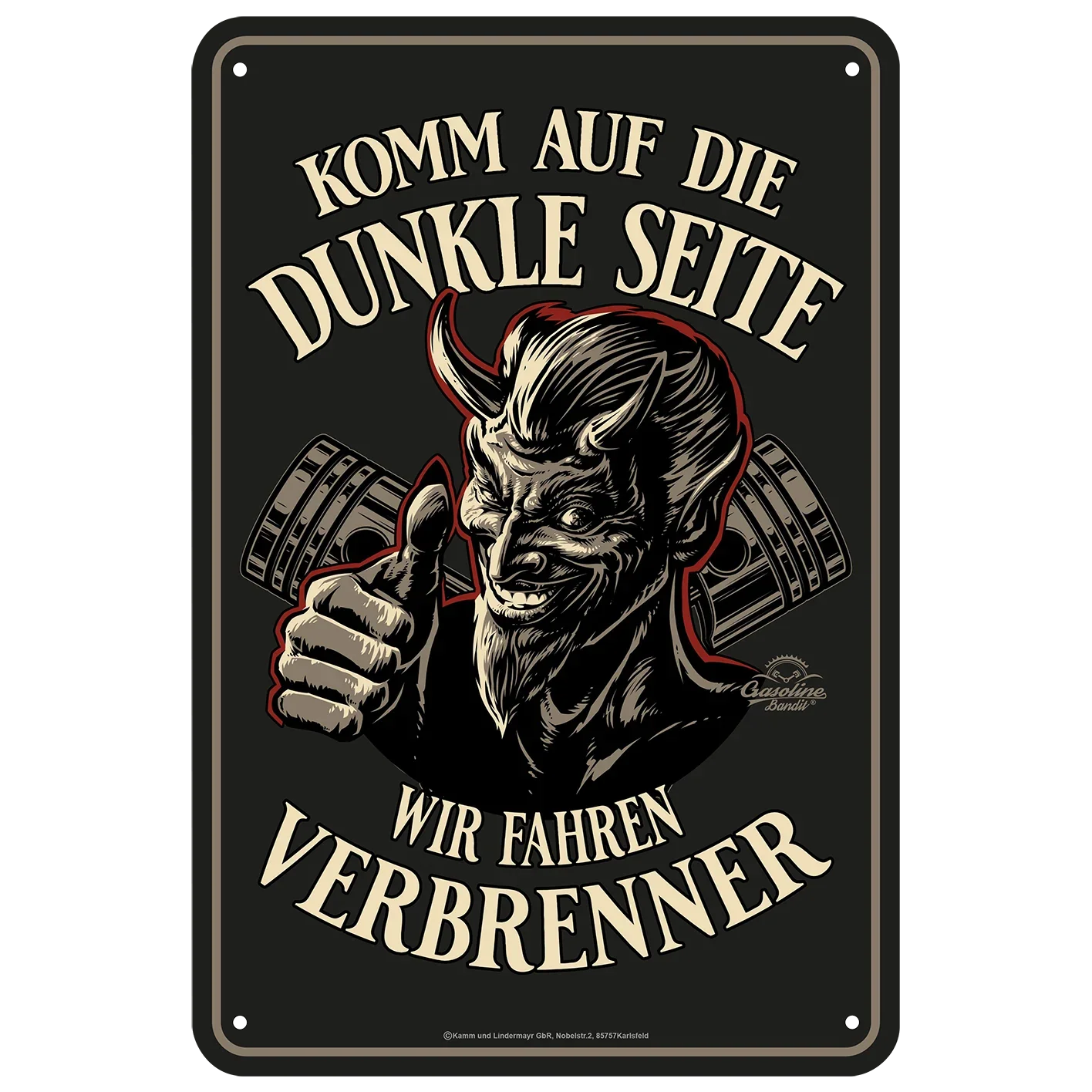 Blechschild "Verbrenner"