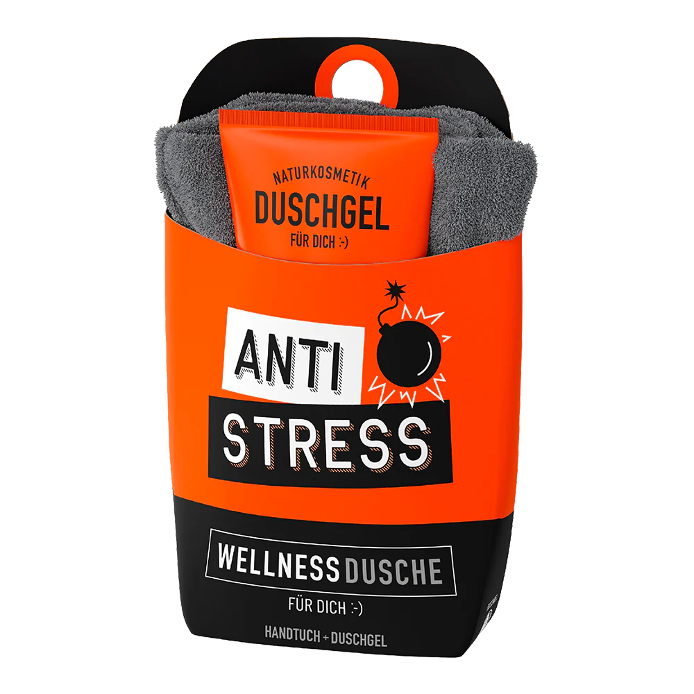 Geschenkset Duschgel & Handtuch "Antistress"
