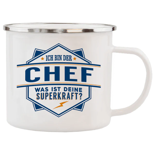 Emaille-Becher "Chef"