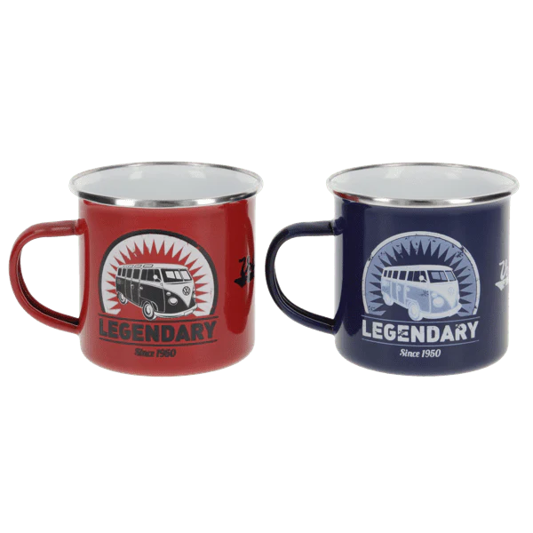 Geschenkset Emaille-Becher "VW Bulli T1" - Image 3