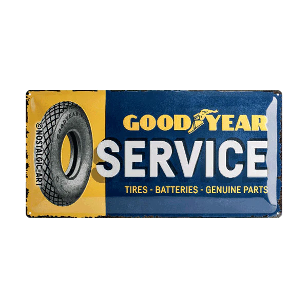 Goodyear Blechschild "Service" (25 x 50 cm)