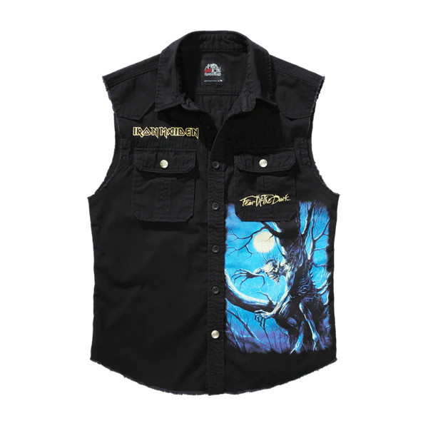 Iron Maiden Ärmelloses Checkshirt "Fear of the dark"
