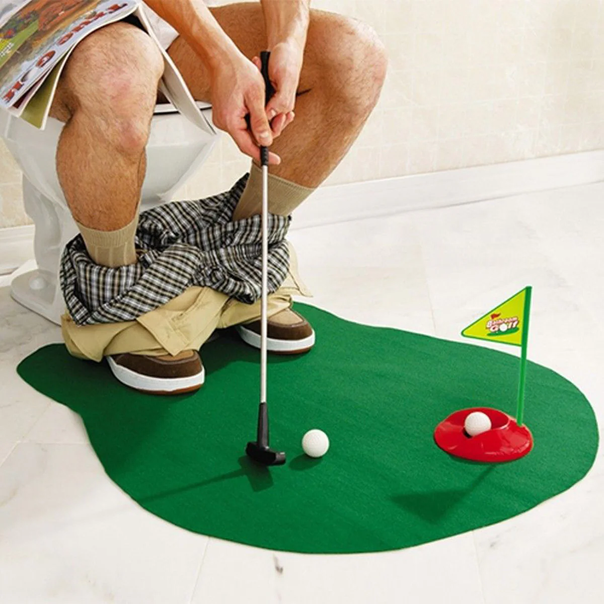 Golf Set für die Toilette
