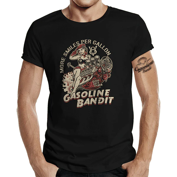 T-Shirt "More smiles per gallon" von Gasoline Bandit
