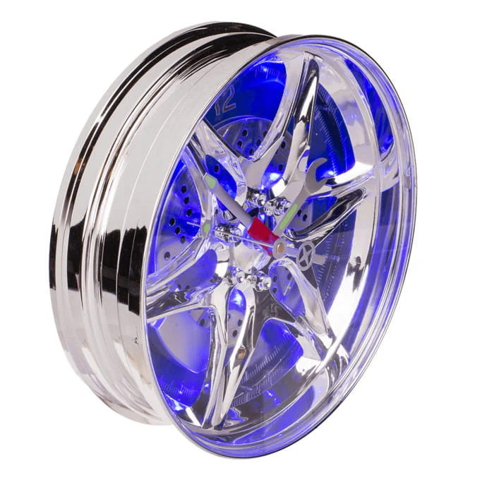 Wanduhr "Felge" mit blauer LED Beleuchtung - Image 3