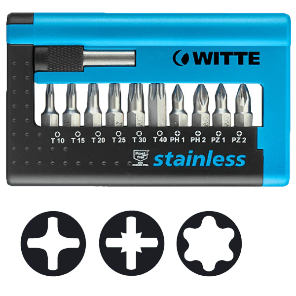 WITTE MAXX Stainless Bits in COMBIT-BOX